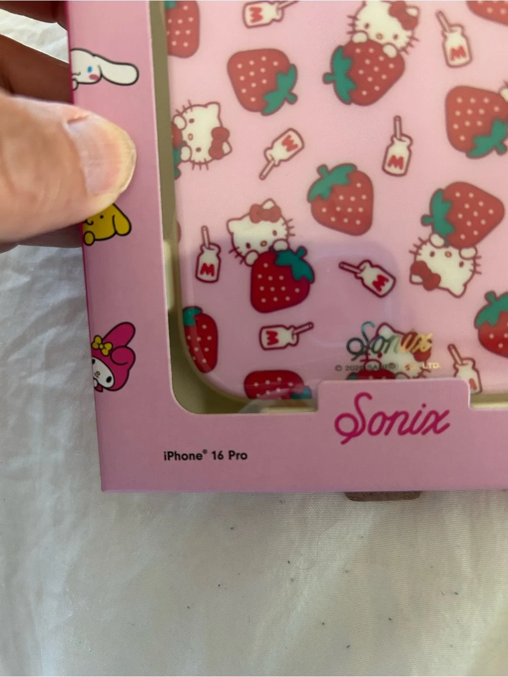 NWT Hello Kitty Pink Strawberry Milk Phone Case for IPhone 16 Pro
